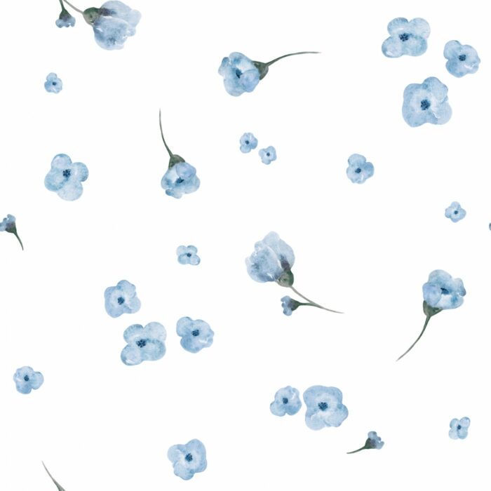 Tissu Imprimé Fleuri Petites Fleurs Bleu, 7 tissus au choix