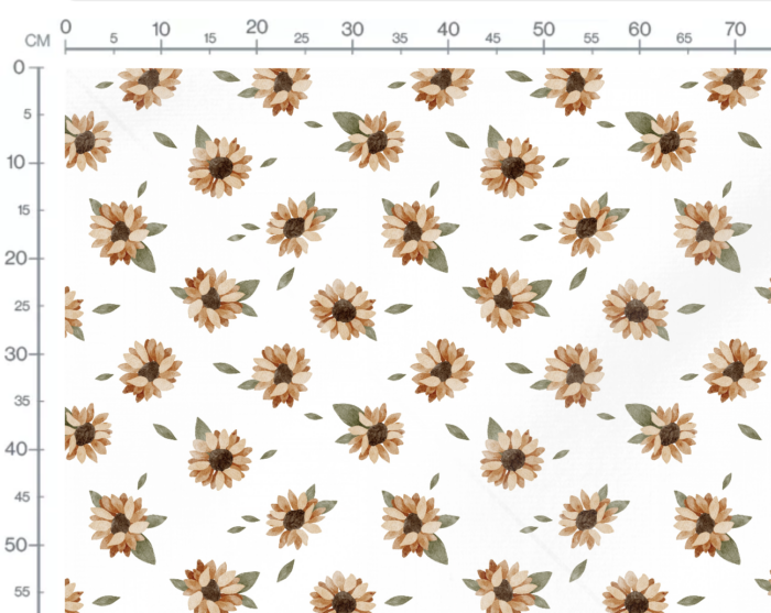 Tissu Imprimé Fleuri Petits Tournesols, 7 tissus au choix – Image 2