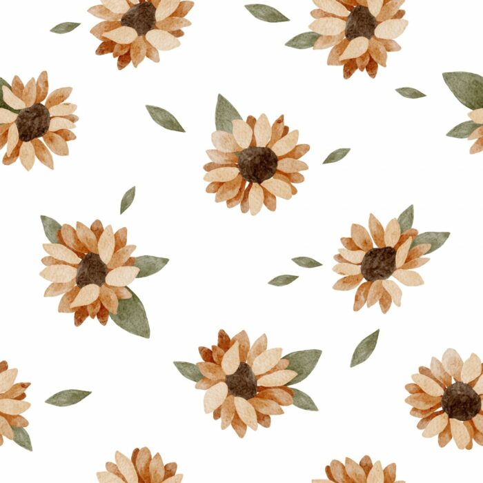 Tissu Imprimé Fleuri Petits Tournesols, 7 tissus au choix