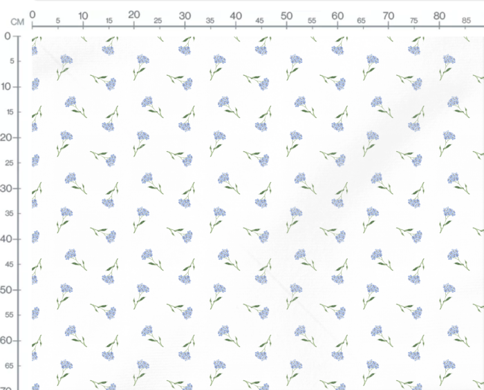 Tissu Imprimé Fleurs Bleu Blanc, 7 tissus au choix – Image 3