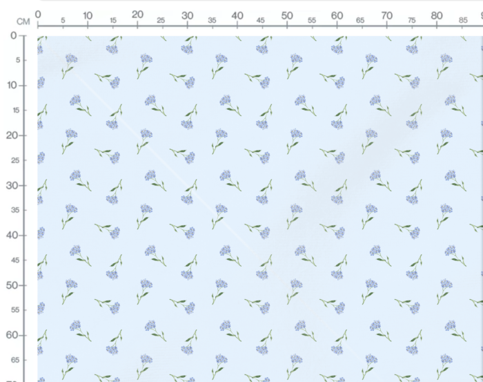 Tissu Imprimé Fleurs Bleu Ciel, 7 tissus au choix – Image 3