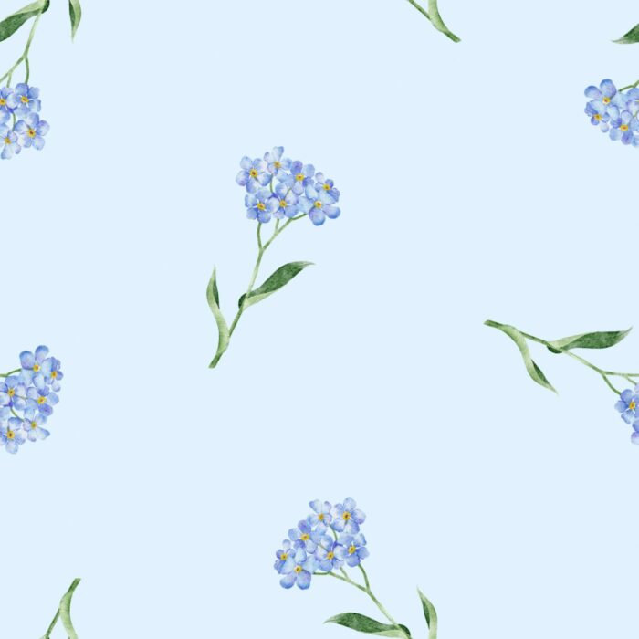 Tissu Imprimé Fleurs Bleu Ciel, 7 tissus au choix