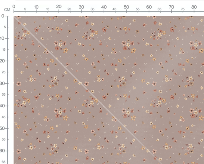 Tissu Imprimé Fleurs Petite Prairie Taupe, 7 tissus au choix – Image 2