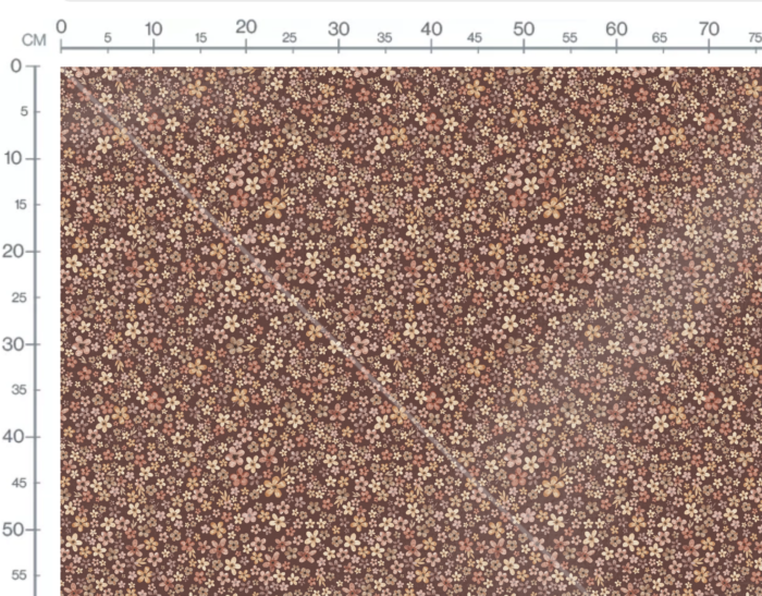 Tissu Imprimé Fleurs Prairie Chocolat, 7 tissus au choix – Image 3