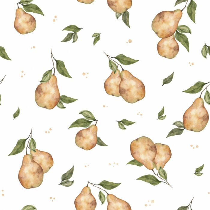 Tissu Imprimé Fruité Poires, 11 tissus au choix