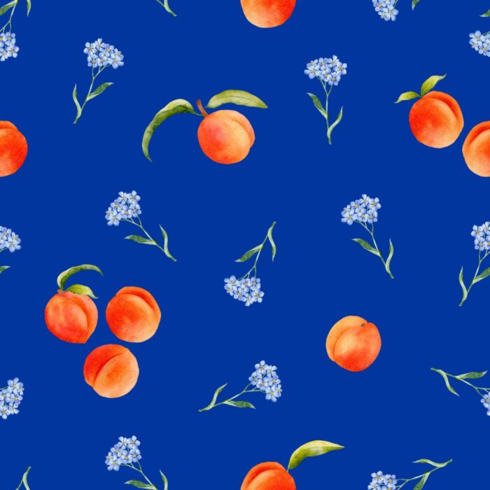 Tissu Imprimé Fruits Abricot Fleurs, 7 tissus au choix