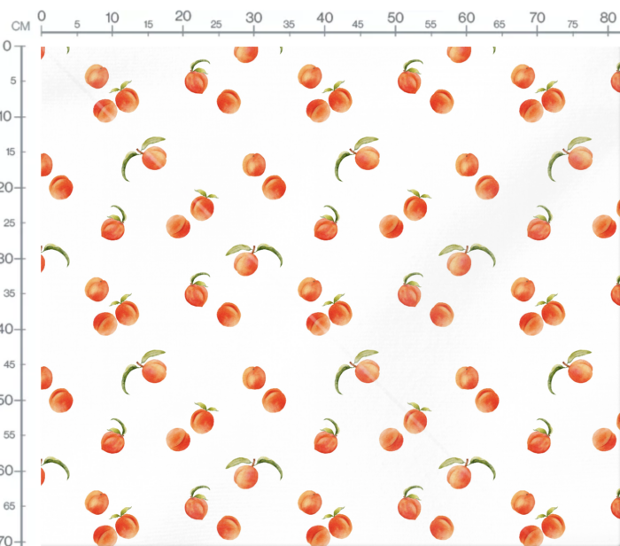 Tissu Imprimé Fruits Abricots Blanc, 7 tissus au choix – Image 3