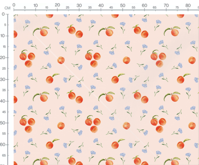 Tissu Imprimé Fruits Abricot Fleurs Rose, 7 tissus au choix – Image 3