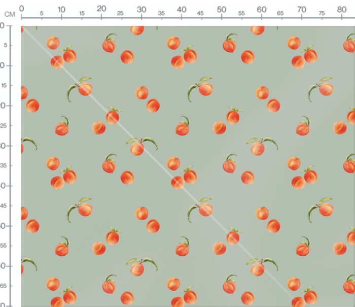 Tissu Imprimé Fruits Abricots Vert, 7 tissus au choix – Image 3