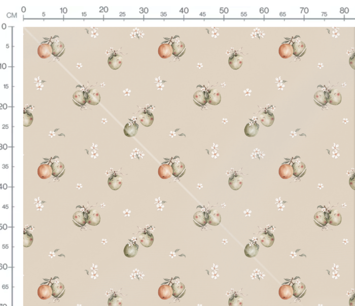 Tissu Imprimé Fruits Adorables Beige, 7 tissus au choix – Image 3