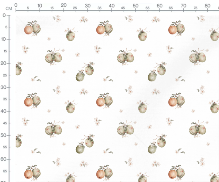 Tissu Imprimé Fruits Adorables Blanc, 7 tissus au choix – Image 3