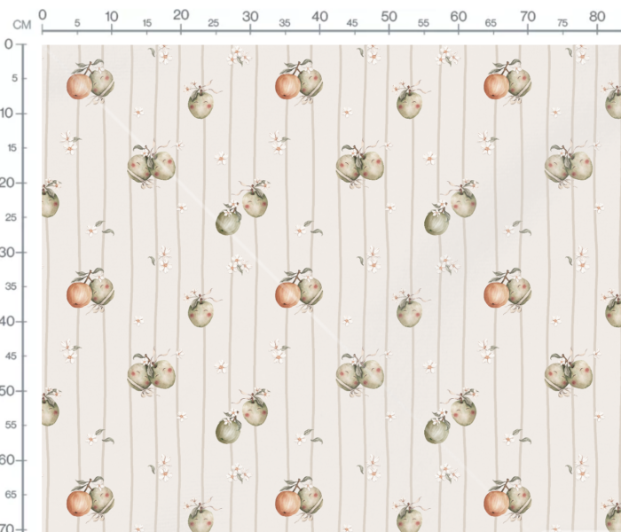 Tissu Imprimé Fruits Adorables Rayé, 7 tissus au choix – Image 3