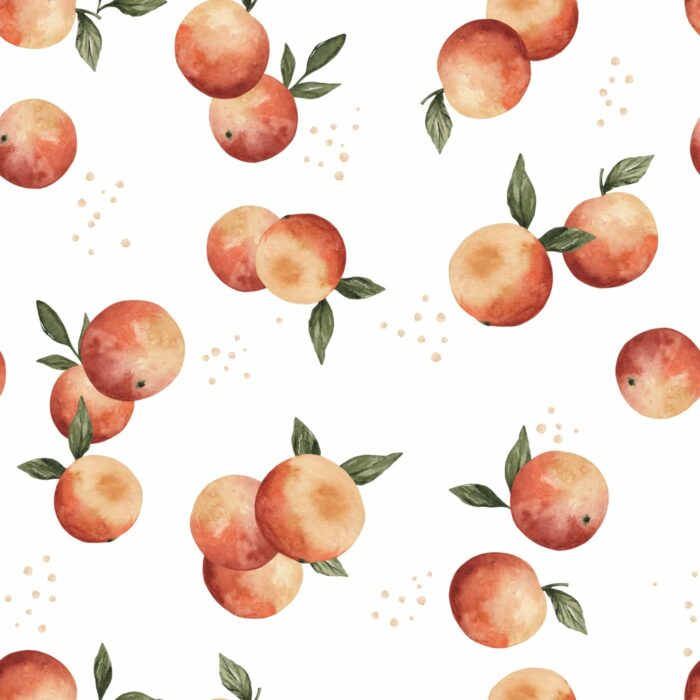 Tissu Imprimé Fruits Pêches, 10 tissus au choix