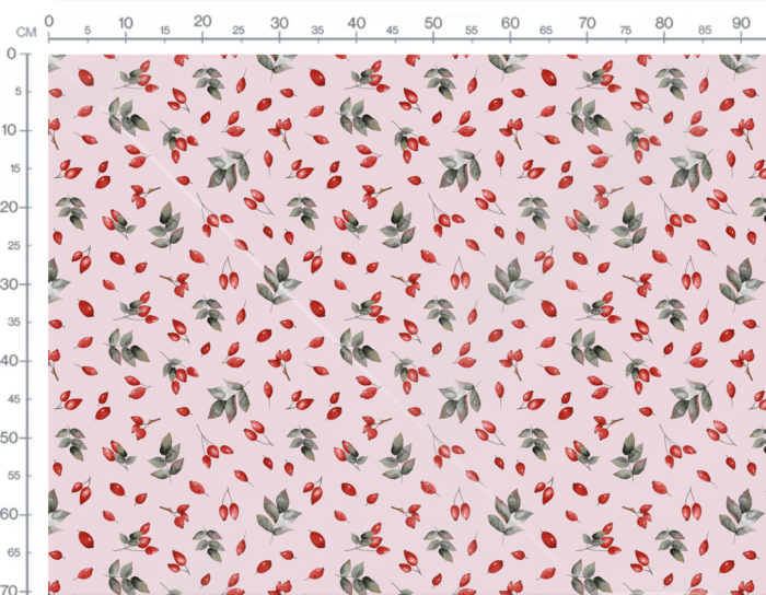 Tissu Imprimé Fruits Sauvages Rose, 7 tissus au choix – Image 3