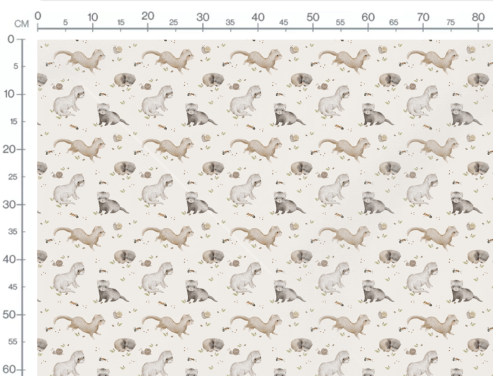 Tissu Imprimé Furets Mignons, 11 tissus au choix – Image 2