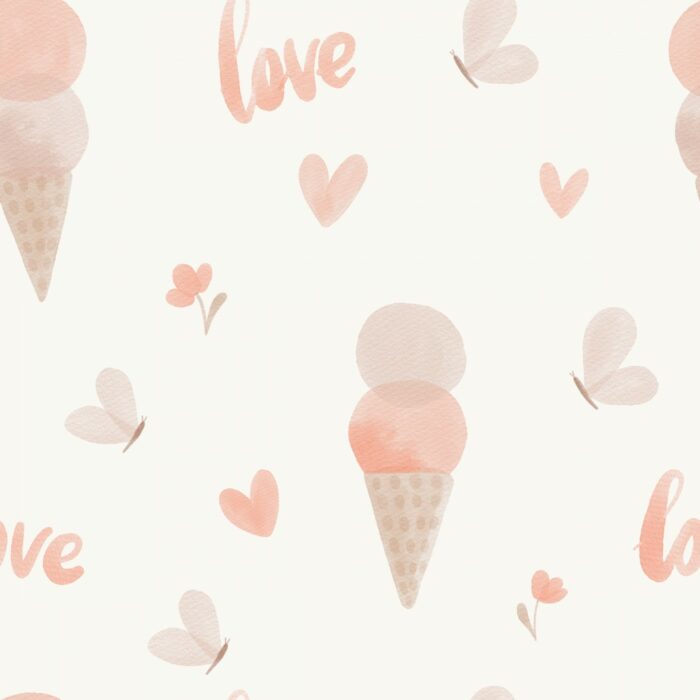 Tissu Imprimé Glace Love, 7 tissus au choix
