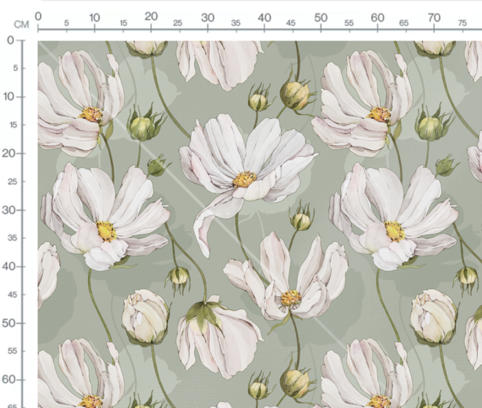 Tissu Imprimé Grandes Marguerites Vert, 7 tissus au choix – Image 3
