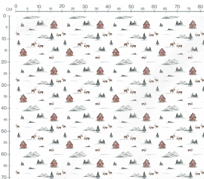 Tissu Imprimé Hiver Renne Scandinave, 7 tissus au choix – Image 3
