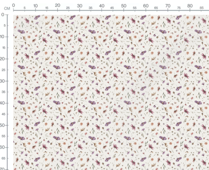 Tissu Imprimé Jardin Sauvage Crème, 7 tissus au choix – Image 3