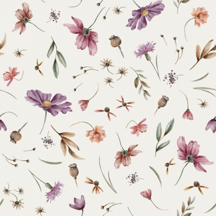 Tissu Imprimé Jardin Sauvage Crème, 7 tissus au choix