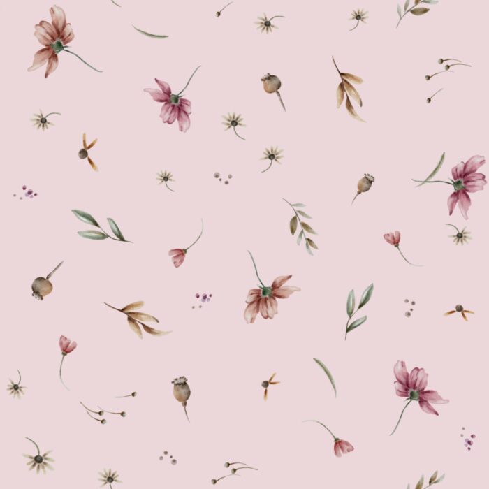 Tissu Imprimé Jardin Sauvage Petit Blush, 7 tissus au choix