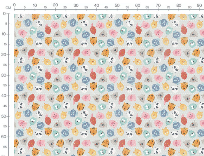 Tissu Imprimé Jouets Animaux Gris, 7 tissus au choix – Image 3