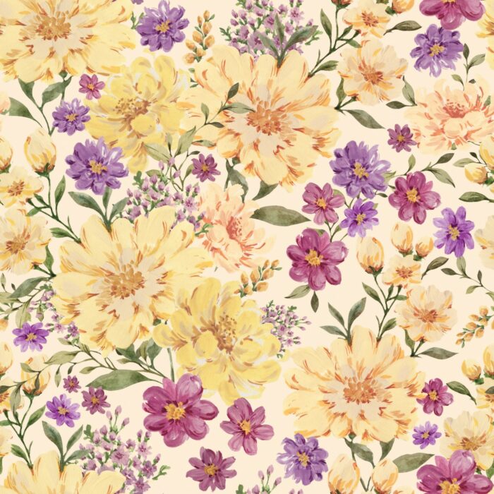 Tissu Imprimé Juillet Fleuri, 7 tissus au choix