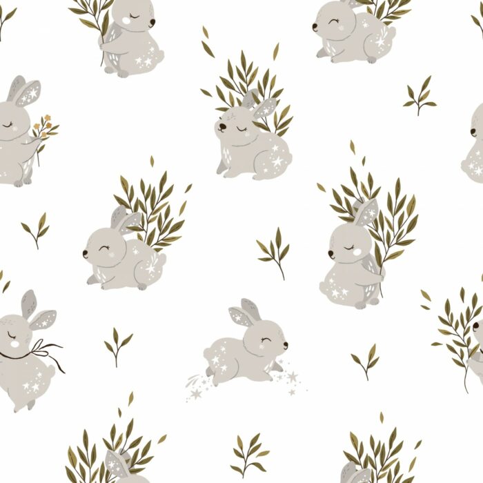 Tissu Imprimé Lapin Étoiles, 7 tissus au choix