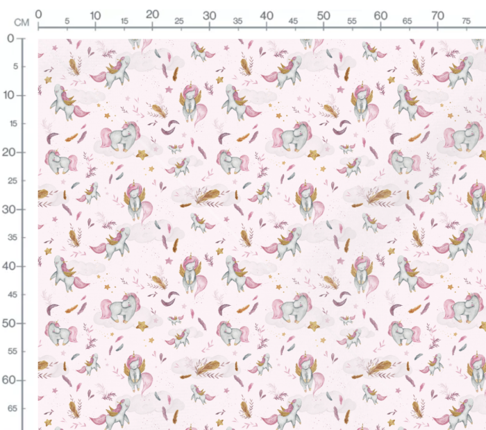 Tissu Imprimé Licorne Étoiles Rose, 10 tissus au choix – Image 2