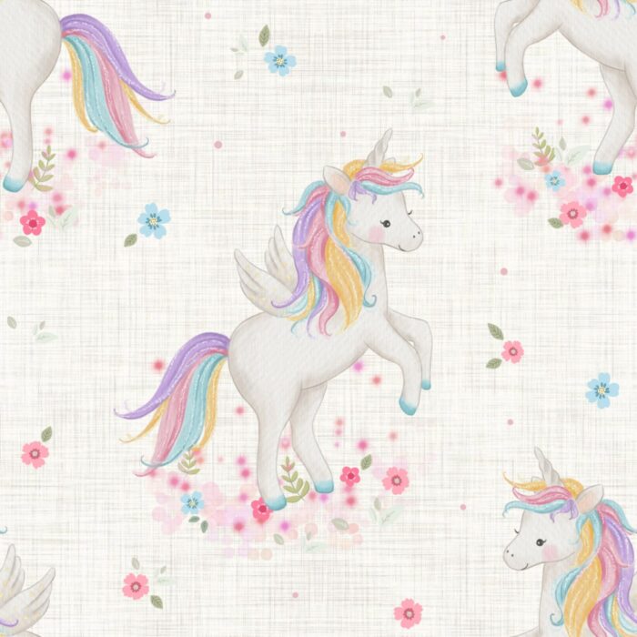 Tissu Imprimé Licorne Fleurs, 10 tissus au choix