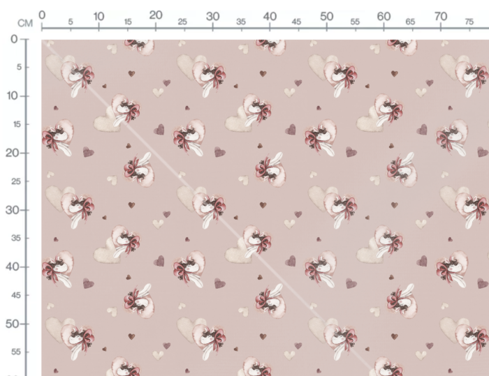 Tissu Imprimé Licorne Petits Coeurs Rose, 10 tissus au choix – Image 3