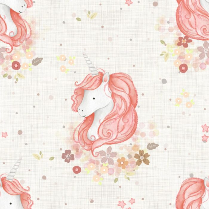Tissu Imprimé Licorne Rose Magique, 10 tissus au choix