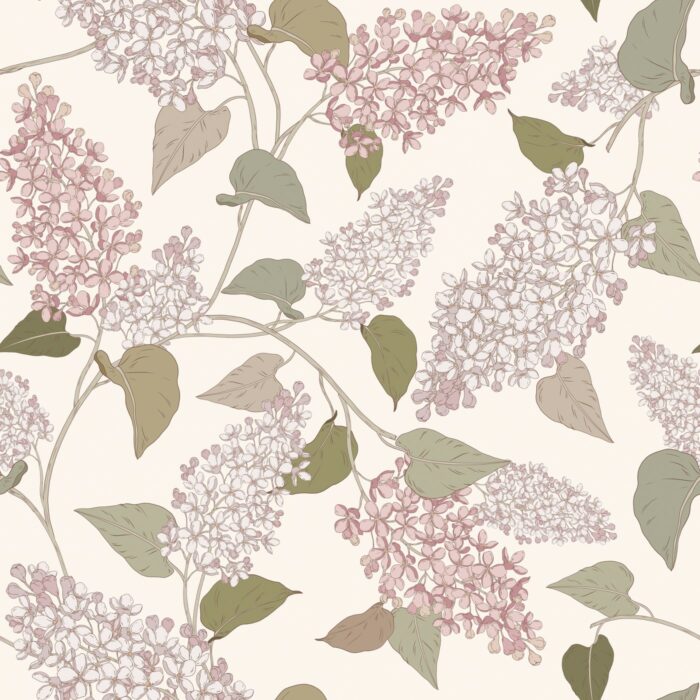 Tissu Imprimé Lilas Fleurs Pastel, 7 tissus au choix