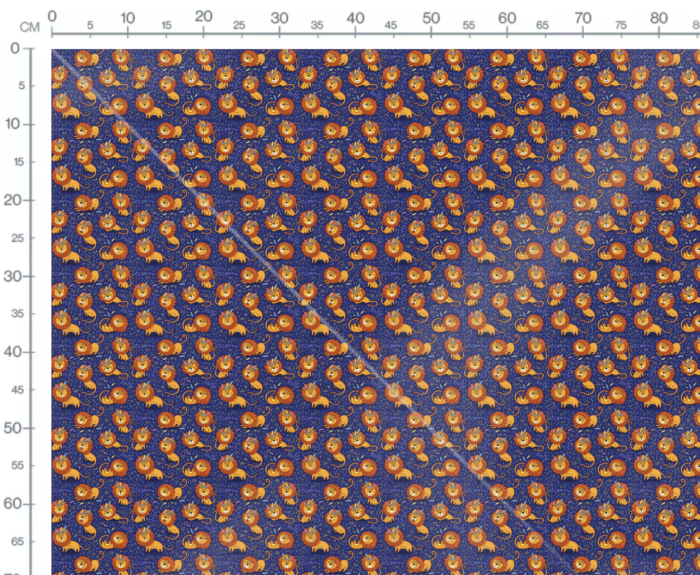 Tissu Imprimé Lion Boho Bleu, 7 tissus au choix – Image 3
