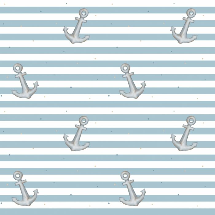 Tissu Imprimé Marin Aquarelle Rayé, 7 tissus au choix