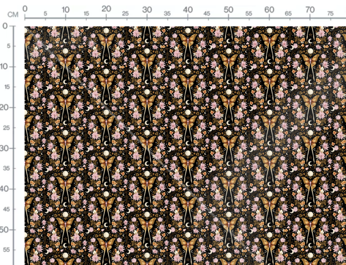 Tissu Imprimé Mystique Fleurs Noir, 7 tissus au choix – Image 3