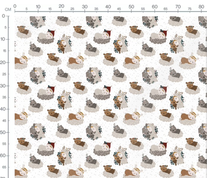 Tissu Imprimé Noel Animaux Nuages, 7 tissus au choix – Image 3