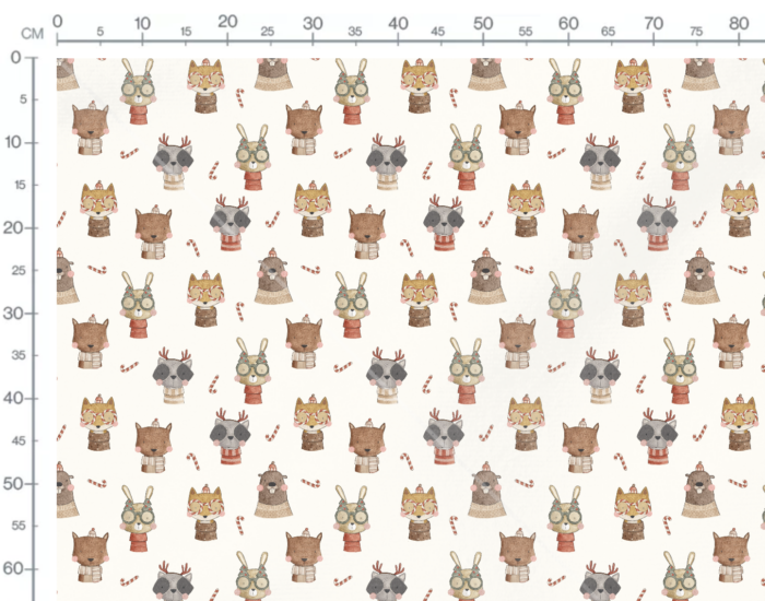 Tissu Imprimé Noel Animaux Rigolos, 7 tissus au choix – Image 3