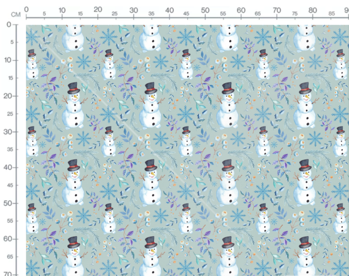 Tissu Imprimé Noel Bonhomme de Neige Heureux, 7 tissus au choix – Image 3