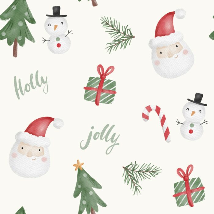 Tissu Imprimé Noel Holly Jolly, 7 tissus au choix