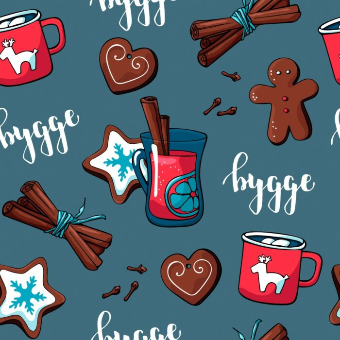 Tissu Imprimé Noel Hygge, 7 tissus au choix