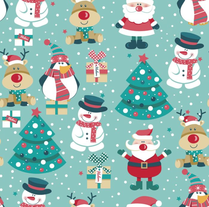 Tissu Imprimé Noel Joyeuse Tribu, 7 tissus au choix