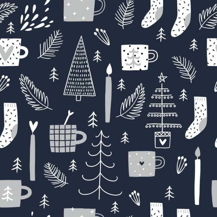 Tissu Imprimé Noel Minuit, 7 tissus au choix