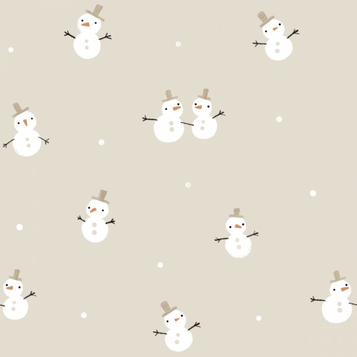 Tissu Imprimé Noel Petits Bonhommes de Neige, 7 tissus au choix