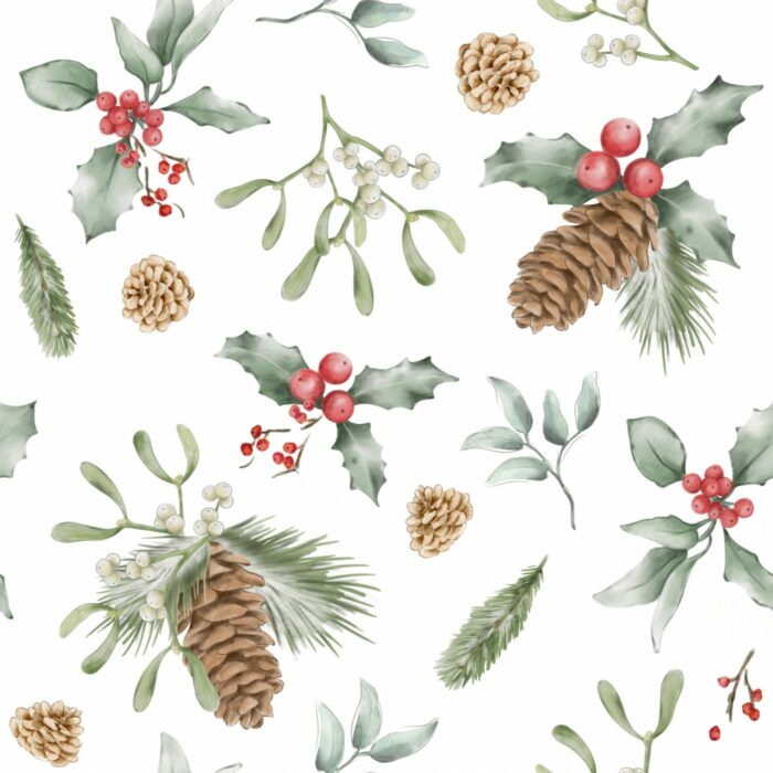 Tissu Imprimé Noel Pomme de Pain, 7 tissus au choix