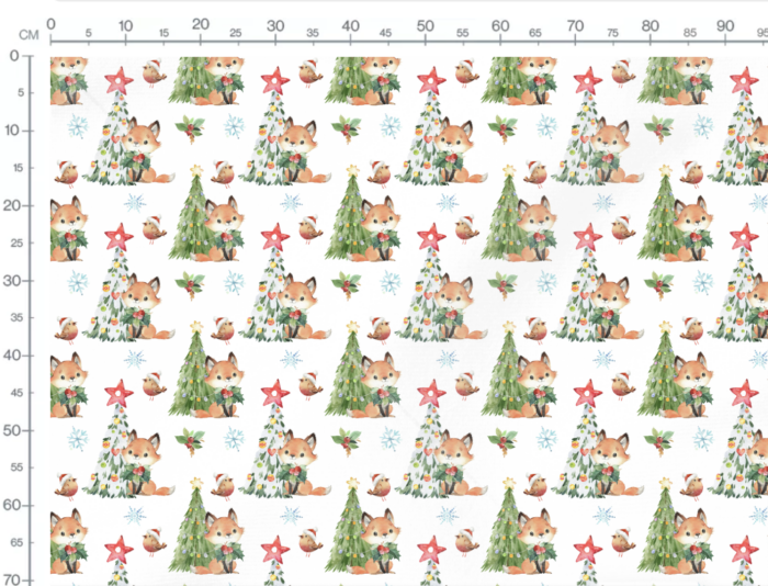 Tissu Imprimé Exclusif Noel Renard et Oiseau, 11 tissus au choix – Image 3
