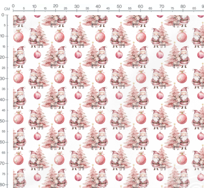 Tissu Exclusif Noel Rose Père Noel Renne, 7 tissus au choix – Image 3