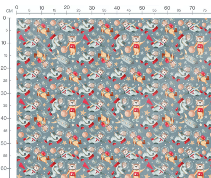 Tissu Imprimé Ourson Astronaute, 7 tissus au choix – Image 3