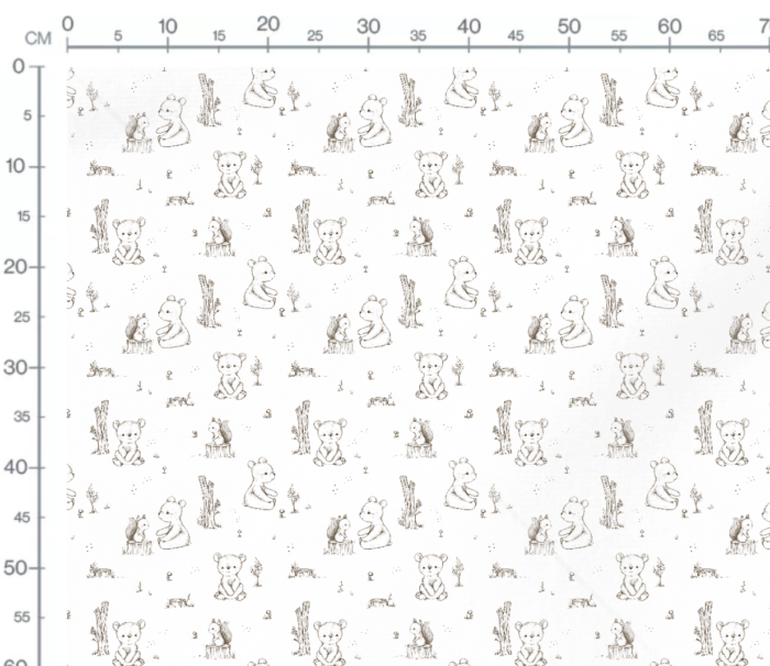 Tissu Imprimé Ourson Écureuil Dessin, 10 tissus au choix – Image 2