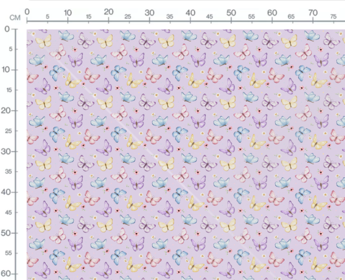 Tissu Imprimé Papillons Lavande, 10 tissus au choix – Image 3